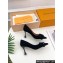 Louis Vuitton Heel 8cm Blossom Pumps Suede Black with Bow 2023
