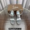 Christian Louboutin Heel 12cm Pyraclou Studded leather wedge Sandals glittered Silver