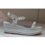 Christian Louboutin Heel 6cm Pyraclou Studded leather Spike wedge Sandals Silver