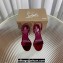 Christian Louboutin Heel 10cm Lipqueen Sandals Velvet Burgundy