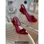Christian Louboutin Heel 10cm Lipqueen Sandals Velvet Burgundy