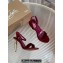 Christian Louboutin Heel 10cm Lipqueen Sandals Velvet Burgundy