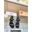 Christian Louboutin Heel 10cm Just Chain Leather Slide Sandals Black