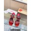 Christian Louboutin Heel 10cm Just Chain Leather Slide Sandals Red