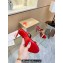 Christian Louboutin Heel 10cm Just Chain Leather Slide Sandals Red