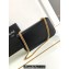 Celine CHAIN SHOULDER BAG triomphe with strass closure in shiny calfskin 197993 Black