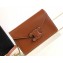 Celine WALLET ON CHAIN triomphe Bag in Shiny calfskin 10J733 Tan