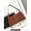 Celine WILTERN CLUTCH BAG TRIOMPHE SOFT in Crocodile Embossed Suede Calfskin 113673 Brown