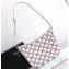 Celine Medium Celine Croque Bag in Triomphe canvas and calfskin Blue/Red 112273