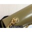 Celine CHAIN SHOULDER BAG triomphe in Shiny calfskin 197993 Olive Green
