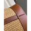 Celine SMALL BUCKET CUIR TRIOMPHE Bag in RAFFIA EFFECT TEXTILE AND CALFSKIN Natural / Tan 198243