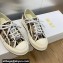 DIOR Walk'n'Dior Platform Low Top Sneakers in Beige and Black Cotton Embroidered with Plan de Paris Motif 2023