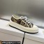 DIOR Walk'n'Dior Platform Low Top Sneakers in Beige and Black Cotton Embroidered with Plan de Paris Motif 2023