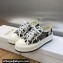 DIOR Walk'n'Dior Platform Low Top Sneakers in White Multicolor Embroidered Cotton with Étoile de Voyage Motif 2023