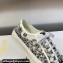 DIOR Walk'n'Dior Low Top Sneakers in White and Black Embroidered Cotton with Toile de Jouy Voyage Motif 2023