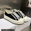 DIOR Walk'n'Dior Platform Low Top Sneakers in Embroidered Cotton Black 2023