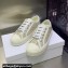 DIOR Walk'n'Dior Low Top Sneakers in Gold Tone Cotton Embroidery 2023