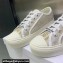 DIOR Walk'n'Dior Low Top Sneakers in Gold Tone Cotton Embroidery 2023