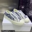 DIOR Walk'n'Dior Low Top Sneakers in White and Blue Cotton Embroidered 2023