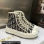 DIOR Walk'n'Dior Platform High Top Sneakers in Deep Blue Oblique Embroidered Cotton 2023