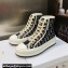 DIOR Walk'n'Dior Platform High Top Sneakers in Deep Blue Oblique Embroidered Cotton 2023