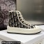 DIOR Walk'n'Dior Platform High Top Sneakers in Deep Blue Oblique Embroidered Cotton 2023