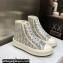 DIOR Walk'n'Dior Platform High Top Sneakers in Gray Oblique Embroidered Cotton 2023