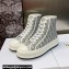 DIOR Walk'n'Dior Platform High Top Sneakers in Gray Oblique Embroidered Cotton 2023