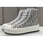 DIOR Walk'n'Dior Platform High Top Sneakers in Gray Oblique Embroidered Cotton 2023