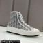 DIOR Walk'n'Dior Platform High Top Sneakers in Gray Oblique Embroidered Cotton 2023