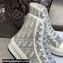 DIOR Walk'n'Dior Platform High Top Sneakers in Gray Oblique Embroidered Cotton 2023