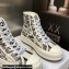 DIOR Walk'n'Dior Platform High Top Sneakers in White and Black Cotton Embroidered with Plan de Paris Motif 2023