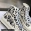 DIOR Walk'n'Dior Platform High Top Sneakers in White and Black Cotton Embroidered with Plan de Paris Motif 2023
