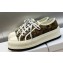 DIOR Walk'n'Dior Platform Low Top Sneakers in Beige and Black Embroidered Cotton with Toile de Jouy Voyage Motif 2023