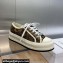 DIOR Walk'n'Dior Platform Low Top Sneakers in Beige and Black Embroidered Cotton with Toile de Jouy Voyage Motif 2023