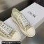 DIOR Walk'n'Dior Platform Low Top Sneakers in Beige Cotton Embroidery 2023