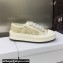 DIOR Walk'n'Dior Platform Low Top Sneakers in Beige Cotton Embroidery 2023
