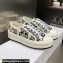 DIOR Walk'n'Dior Platform Low Top Sneakers in White/Black Embroidery 2023