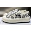 DIOR Walk'n'Dior Platform Low Top Sneakers in White/Black Embroidery 2023