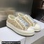 DIOR Walk'n'Dior Platform Low Top Sneakers in Gold Oblique Embroidered Cotton 2023