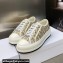 DIOR Walk'n'Dior Platform Low Top Sneakers in Gold Oblique Embroidered Cotton 2023