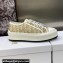 DIOR Walk'n'Dior Platform Low Top Sneakers in Gold Oblique Embroidered Cotton 2023