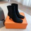 Hermes Gill 75 ankle boots in leather Suede Black 2023
