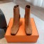 Hermes Gill 75 ankle boots in leather Suede Brown 2023