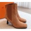 Hermes Gill 75 ankle boots in leather Suede Brown 2023