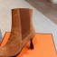 Hermes Gill 75 ankle boots in leather Suede Brown 2023