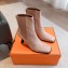 Hermes Gill 75 ankle boots in leather Suede Nude 2023