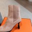 Hermes Gill 75 ankle boots in leather Suede Nude 2023