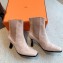 Hermes Gill 75 ankle boots in leather Suede Nude 2023