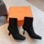 Hermes Gill 75 ankle boots in leather Suede Black 2023